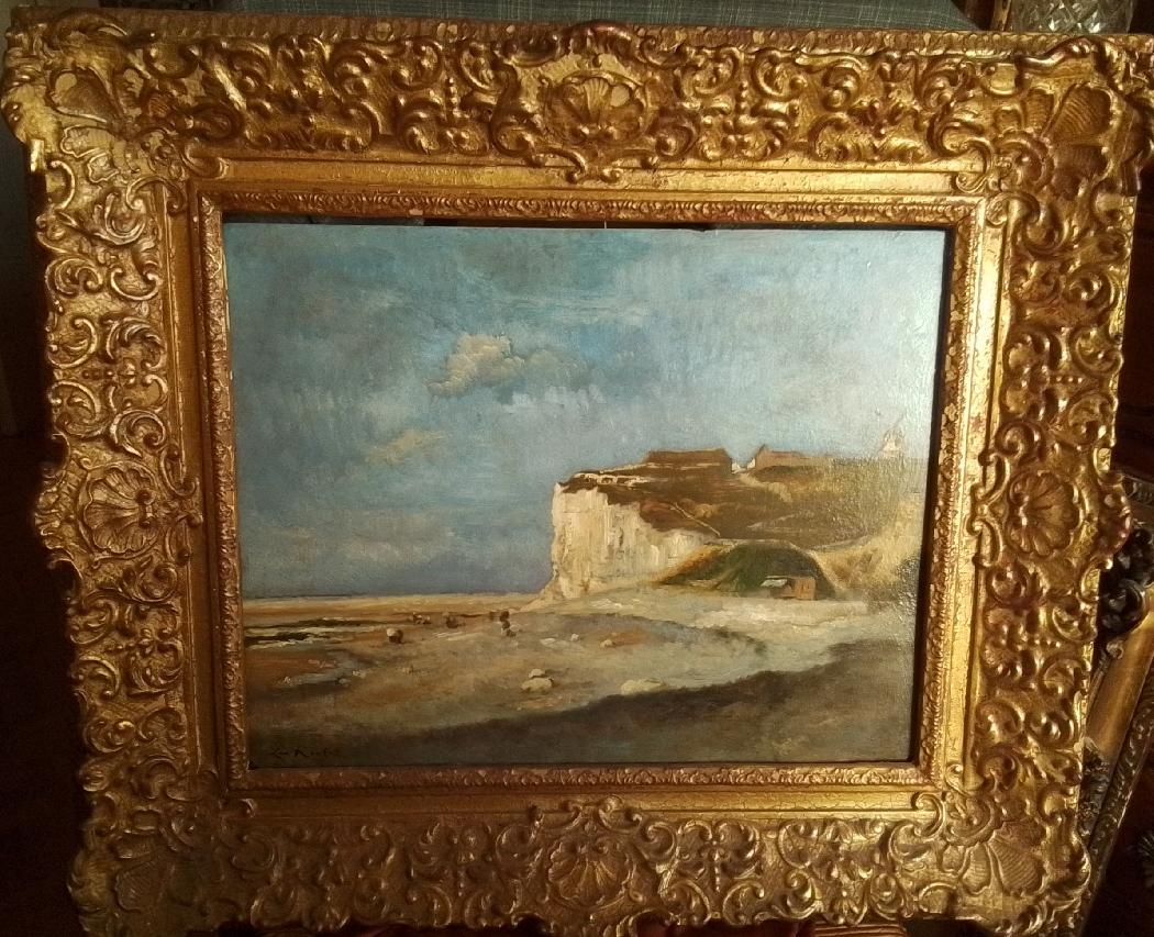 Les falaises du Treport, côte Normande. HSP 30 x 40 cm-Richet 1843+1907-Léon