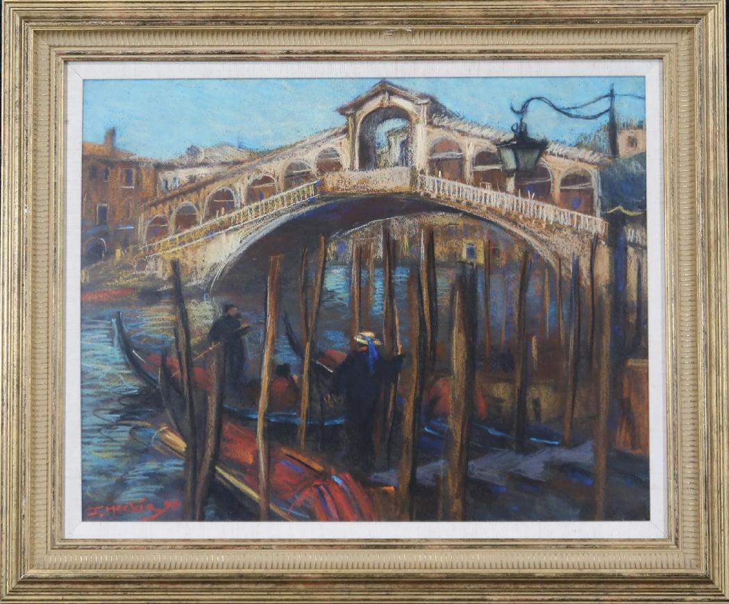 Venise et ses gondoles - Pastel 40x49 cm