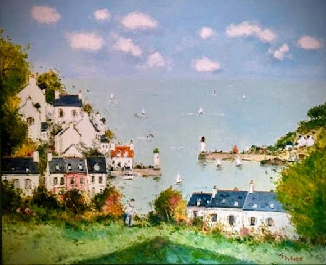 Le port de Sauzon à Belle île en mer - HST - 60 x 73 cm-Dubord 1949+-Jean Pierre