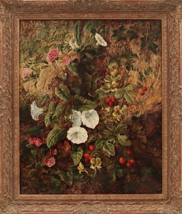 Composition aux fleurs - HST - 55 x 46 cm-Oliver Clare 1853+1927