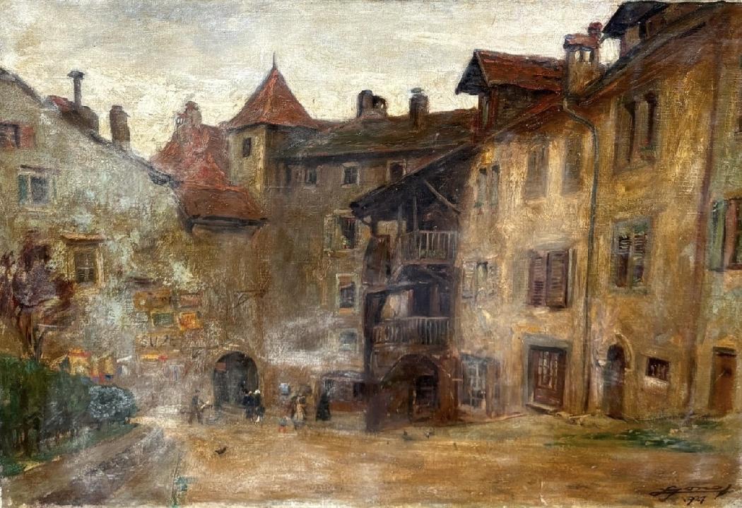 Scène de Village – HST – 60 x 81 cm