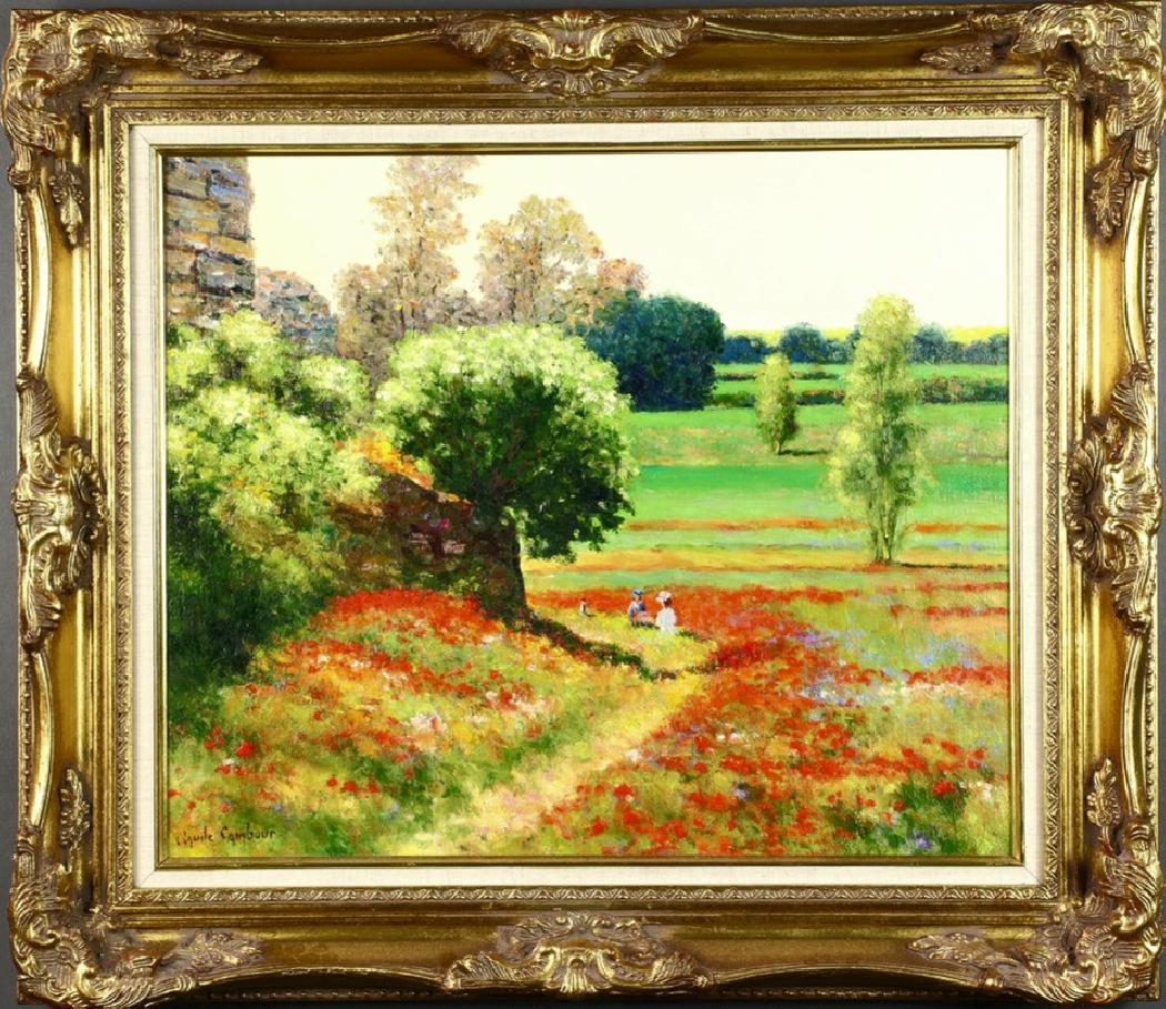 Le sentier aux coquelicots. 45 x 55 cm