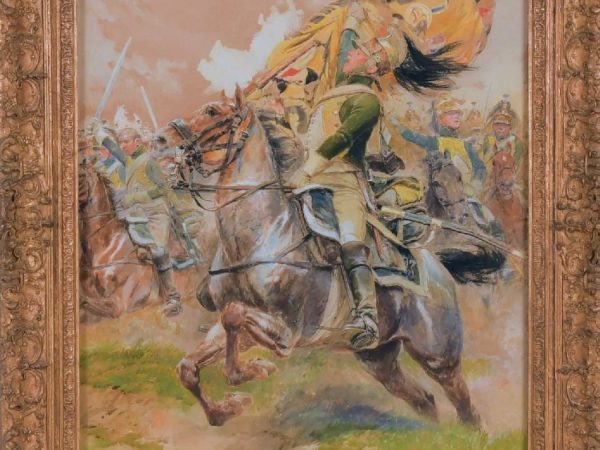 Bataille d’Austerlitz 1805- Trophé de guerre. Gouache – 50 x 70 cm