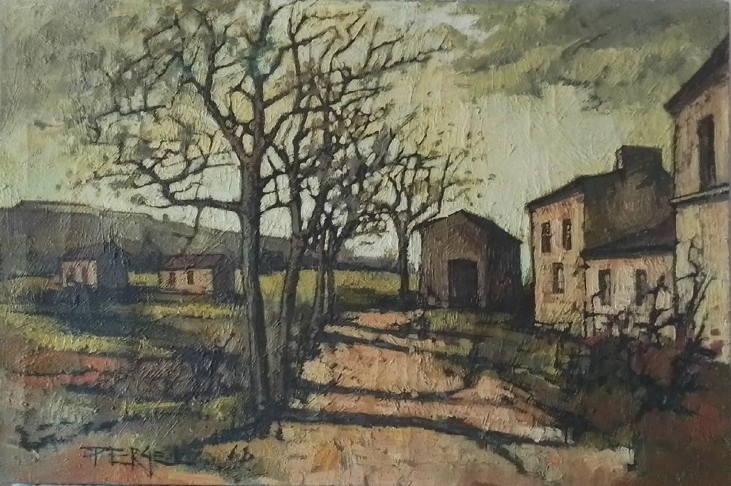 Paysage avec maisons – HST – 60 x 91 cm