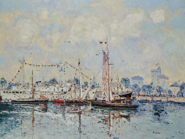 The harbor and Maritim museum of La Rochelle - O/C - 73 x 92 cm