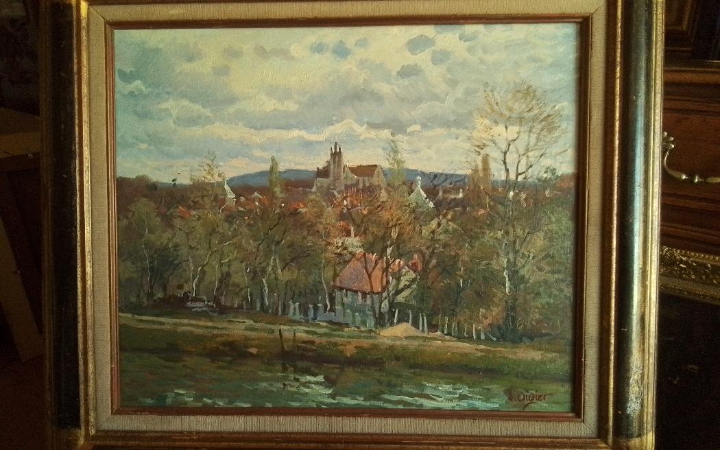 Vue de Moret-sur-Loing et son Eglise – HST – 50 x 64 cm