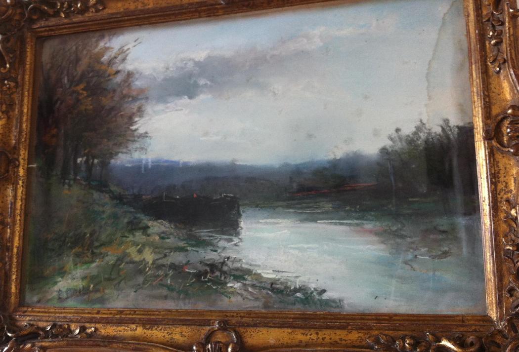 Peniche sur l’Oise – Pastel – 30 x 46.5 cm