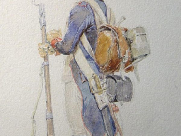 Etude d’Officier Fantassin – Aquarelle – 17 x 10 cm