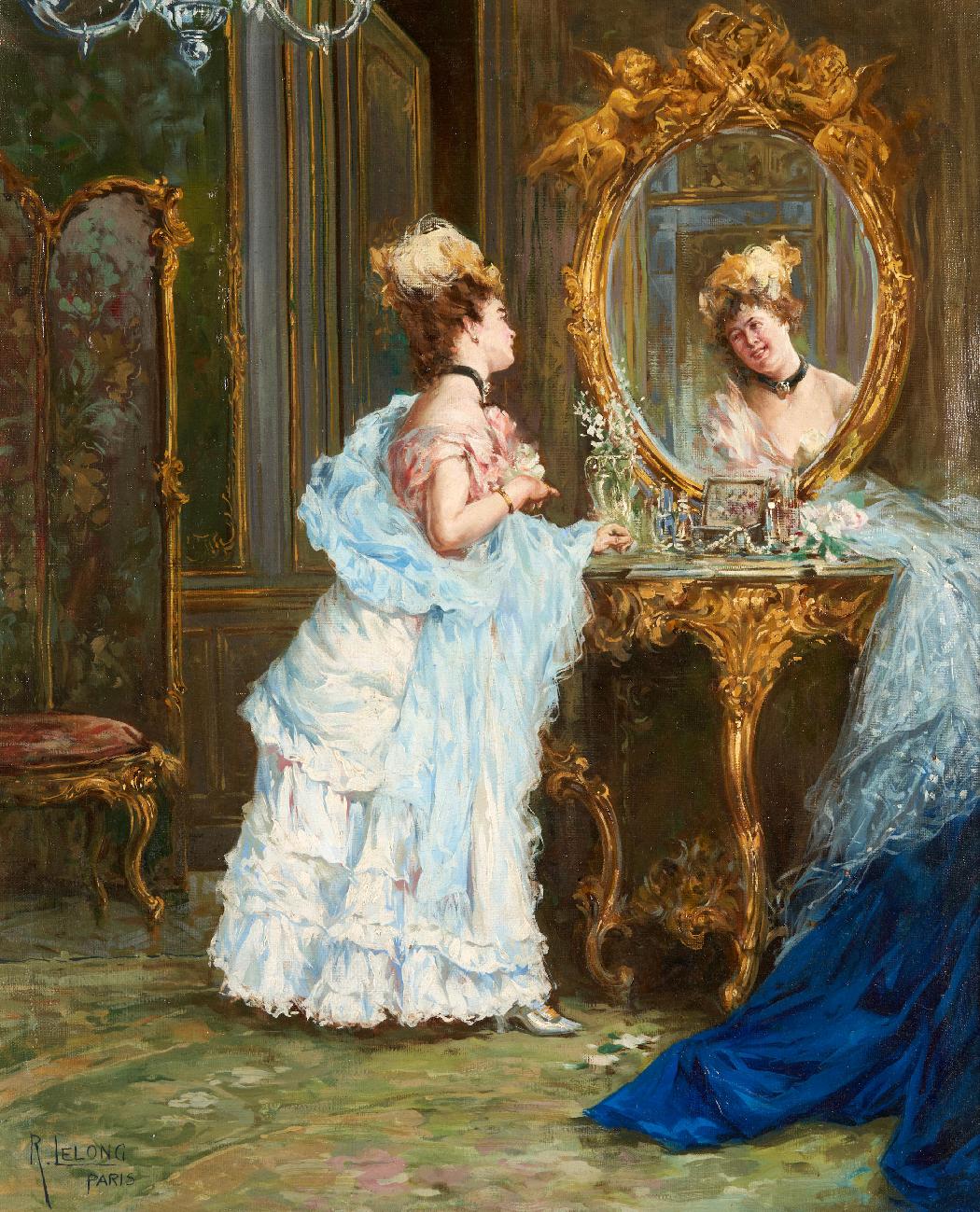 Élégant in the miror -O/C - 49 x 59 cm