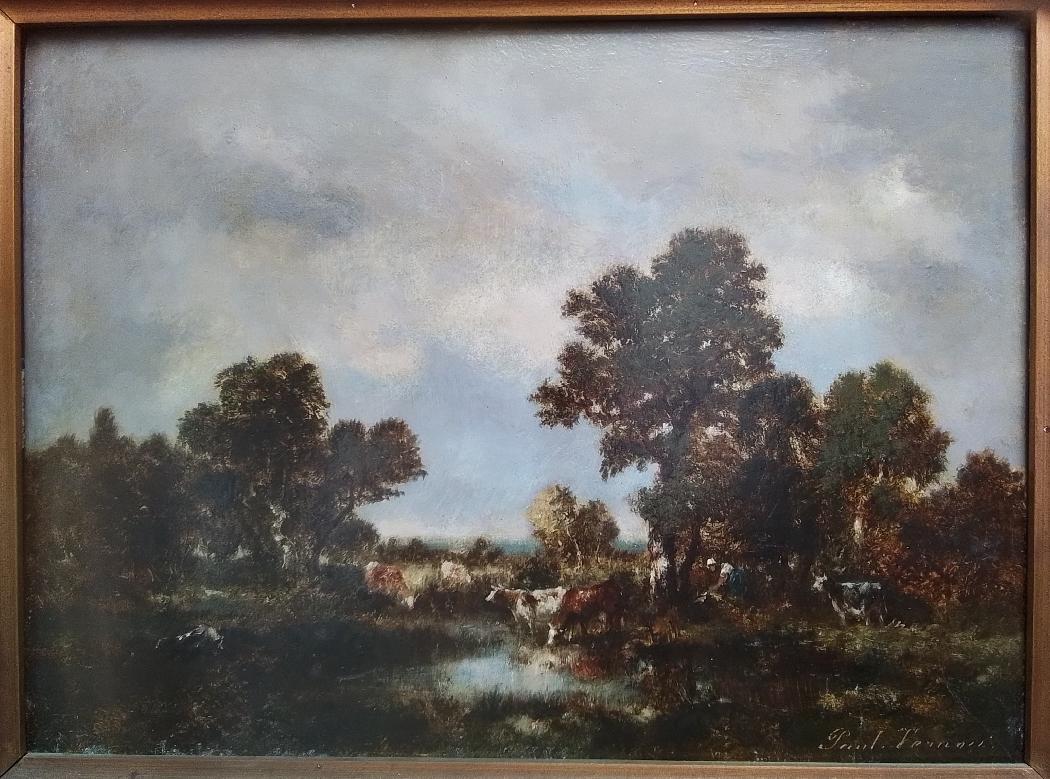 Gardienne de vaches en Forêt de Fontainebleau. HSP 25 x 33 cm