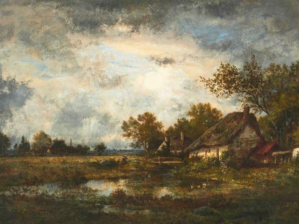 Landscape with houses - 49 × 74 cm
